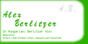 alex berlitzer business card